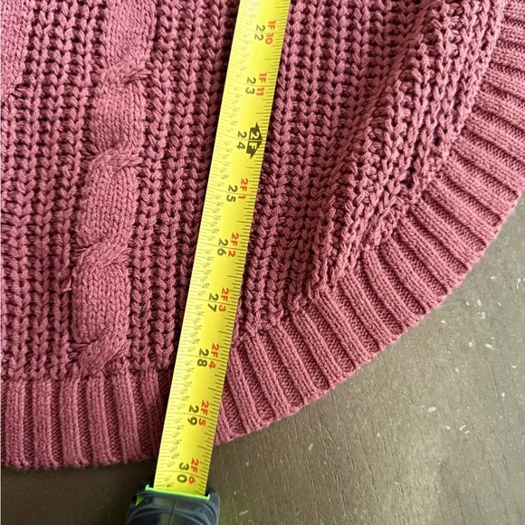 Express Women's NWT Mauve Cowl Neck Cable Knit Sweater Size XL Dolman 3/4 Sleeve - Picture 14 of 16